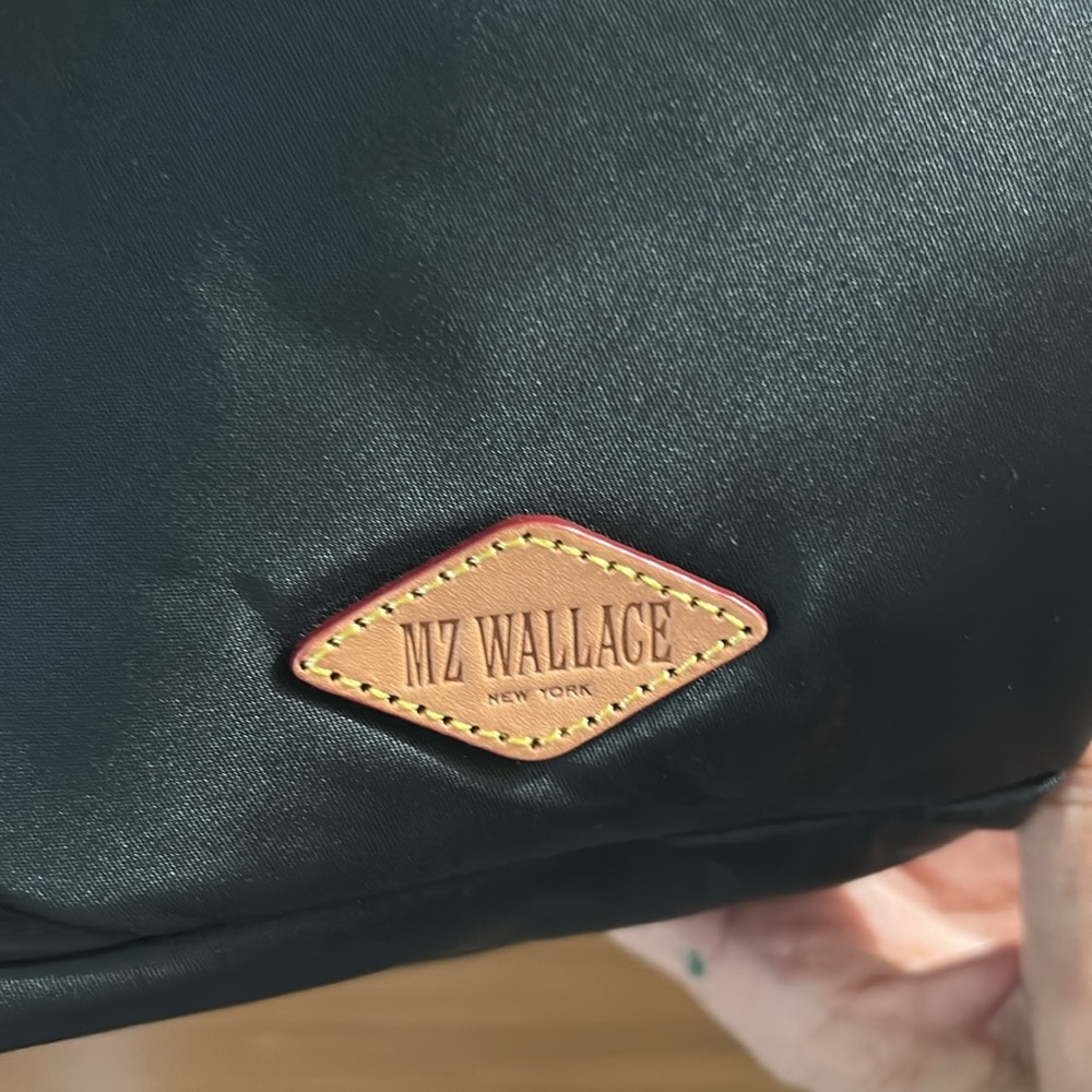 MZ Wallace Bowery Pocket Black and Cobalt Blue Crossbody Bag - Picture 11 of 16